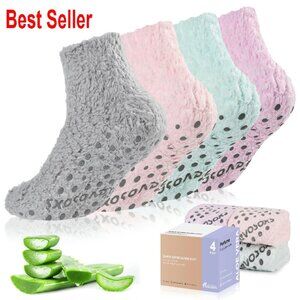 Ultra Thick Fuzzy Grip Socks Cozy Non Slip Ankle Hospital Slipper Socks